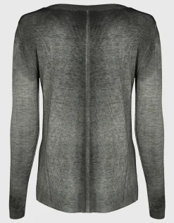 Feinripp-Longsleeve mit Seiden-Anteil