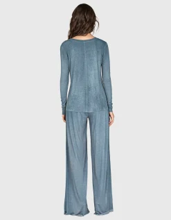 Feinripp-Longsleeve mit Seiden-Anteil