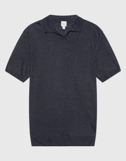 Feinstrick Leinen-Poloshirt