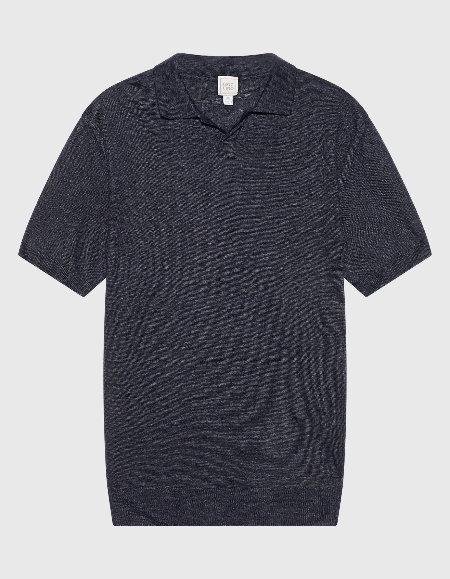 Feinstrick Leinen-Poloshirt