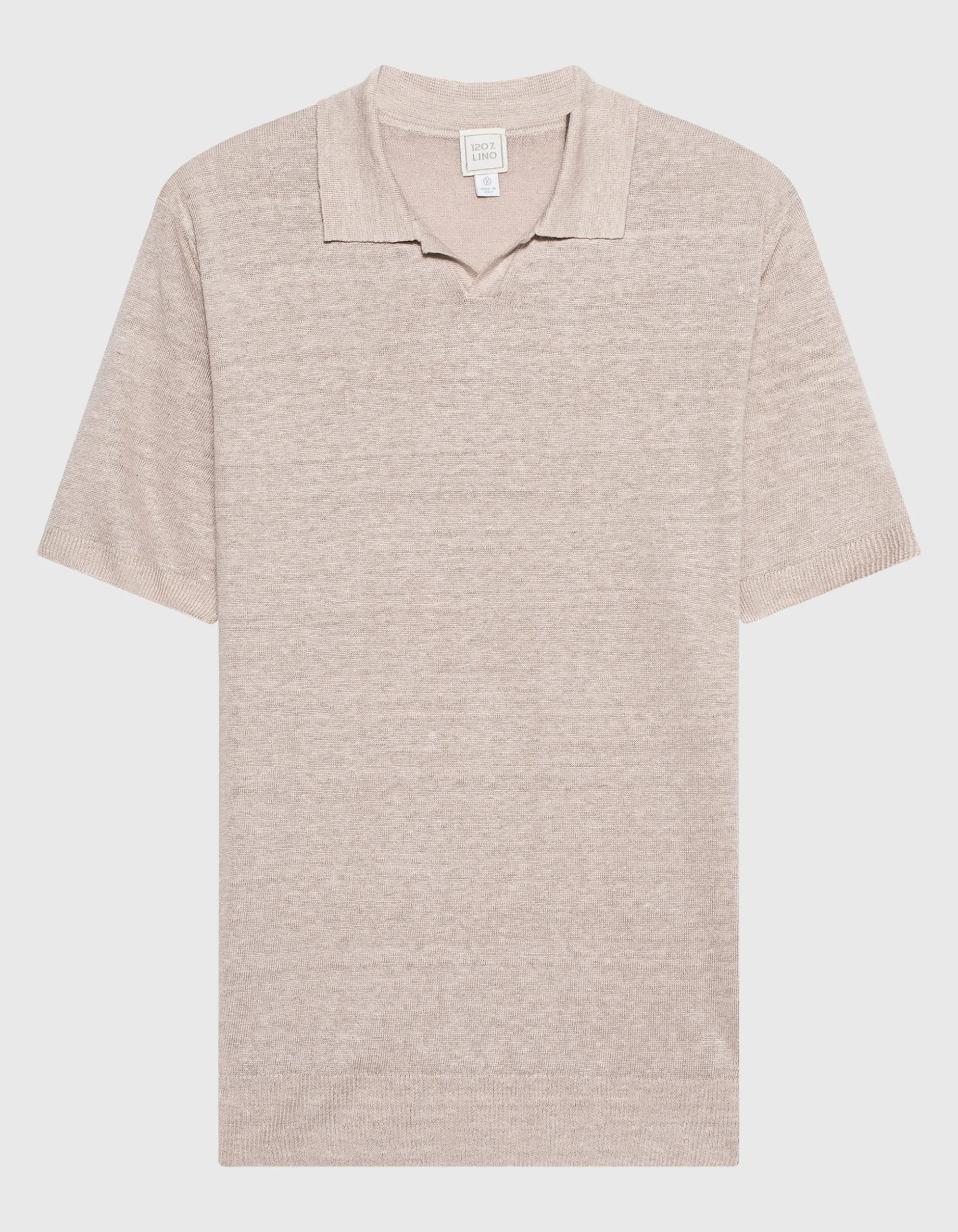 Feinstrick Leinen-Poloshirt