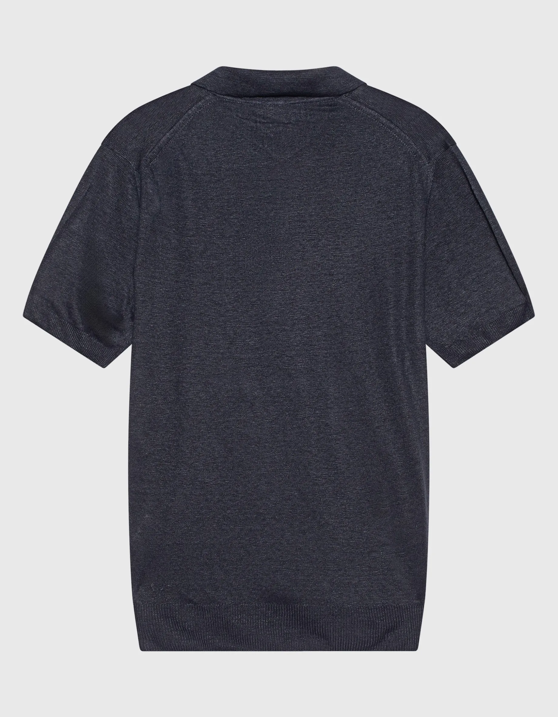 Feinstrick Leinen-Poloshirt