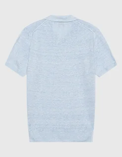 Feinstrick Leinen-Poloshirt