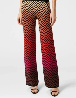Feinstrickhose mit Dégradé-Chevron-Motiv