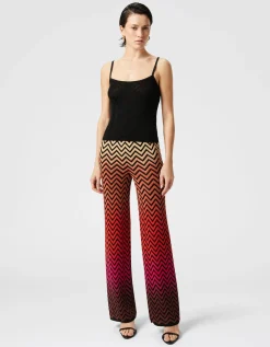 Feinstrickhose mit Dégradé-Chevron-Motiv