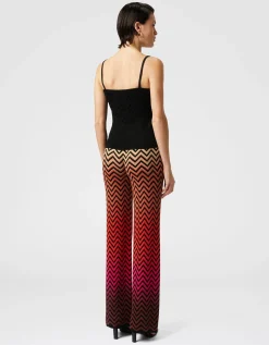 Feinstrickhose mit Dégradé-Chevron-Motiv