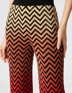 Feinstrickhose mit Dégradé-Chevron-Motiv