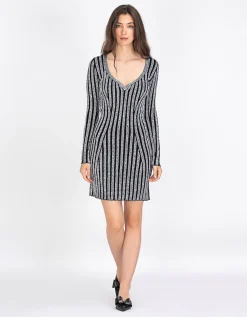Feinstrickkleid mit Pailletten