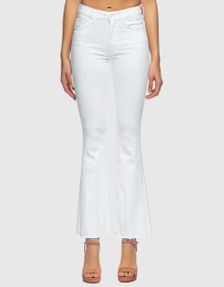 Flared-Leg Jeans mit offenem Saum