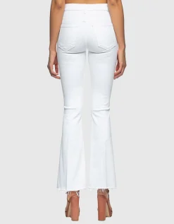 Flared-Leg Jeans mit offenem Saum