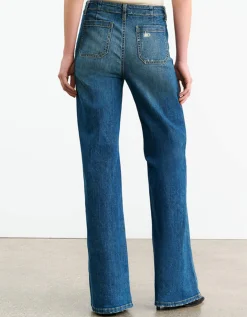 Flare-Leg Jeans Florence mit Wildleder-Schnürung