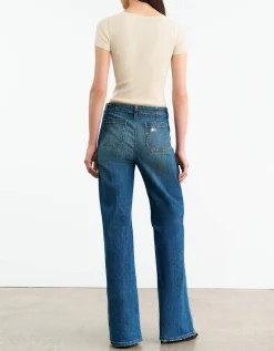 Flare-Leg Jeans Florence mit Wildleder-Schnürung