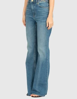 Flare-Leg Jeans mit Metall-Verzierungen