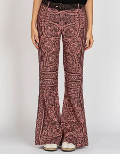 Flare-Leg Leinen-Hose Ottie mit Gürtel