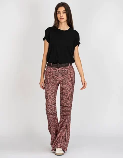Flare-Leg Leinen-Hose Ottie mit Gürtel