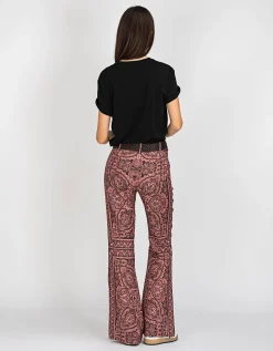 Flare-Leg Leinen-Hose Ottie mit Gürtel