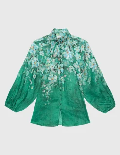 Florale Bluse Everley mit dekorativen Knöpfen