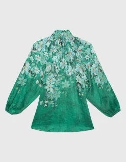 Florale Bluse Everley mit dekorativen Knöpfen
