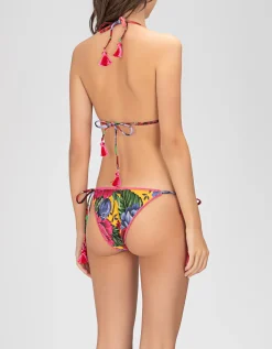 Floraler Triangle-Bikini mit Quasten