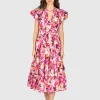Florales Kleid mit Bindegürtel