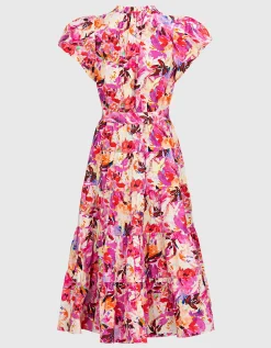 Florales Kleid mit Bindegürtel