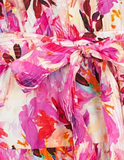 Florales Kleid mit Bindegürtel