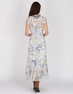 Florales Maxi-Kleid mit Binde-Detail