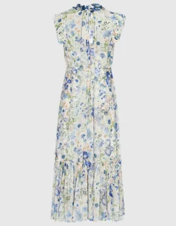 Florales Maxi-Kleid mit Binde-Detail