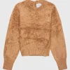 Fuzzy-Kaschmir-Pullover und dekorativen Knöpfen