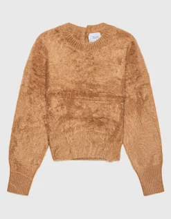 Fuzzy-Kaschmir-Pullover und dekorativen Knöpfen
