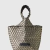 Geflochtene Neopren-Beuteltasche mit Metallfinish