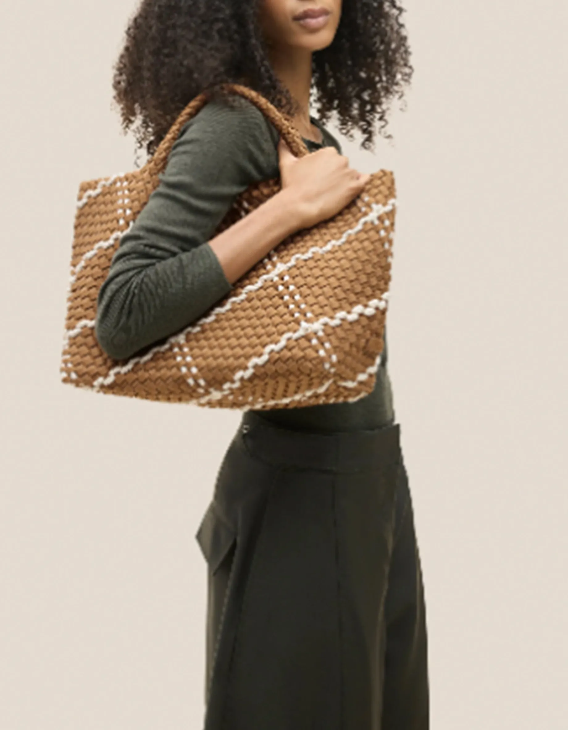 Geflochtene Tote Bag St. Barths Medium Rope mit Pouch