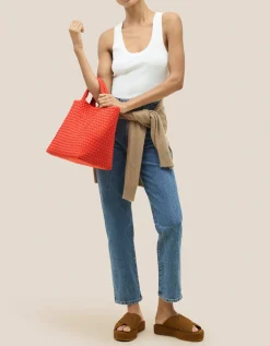 Geflochtene Tote Bag St. Barths Medium mit Pouch