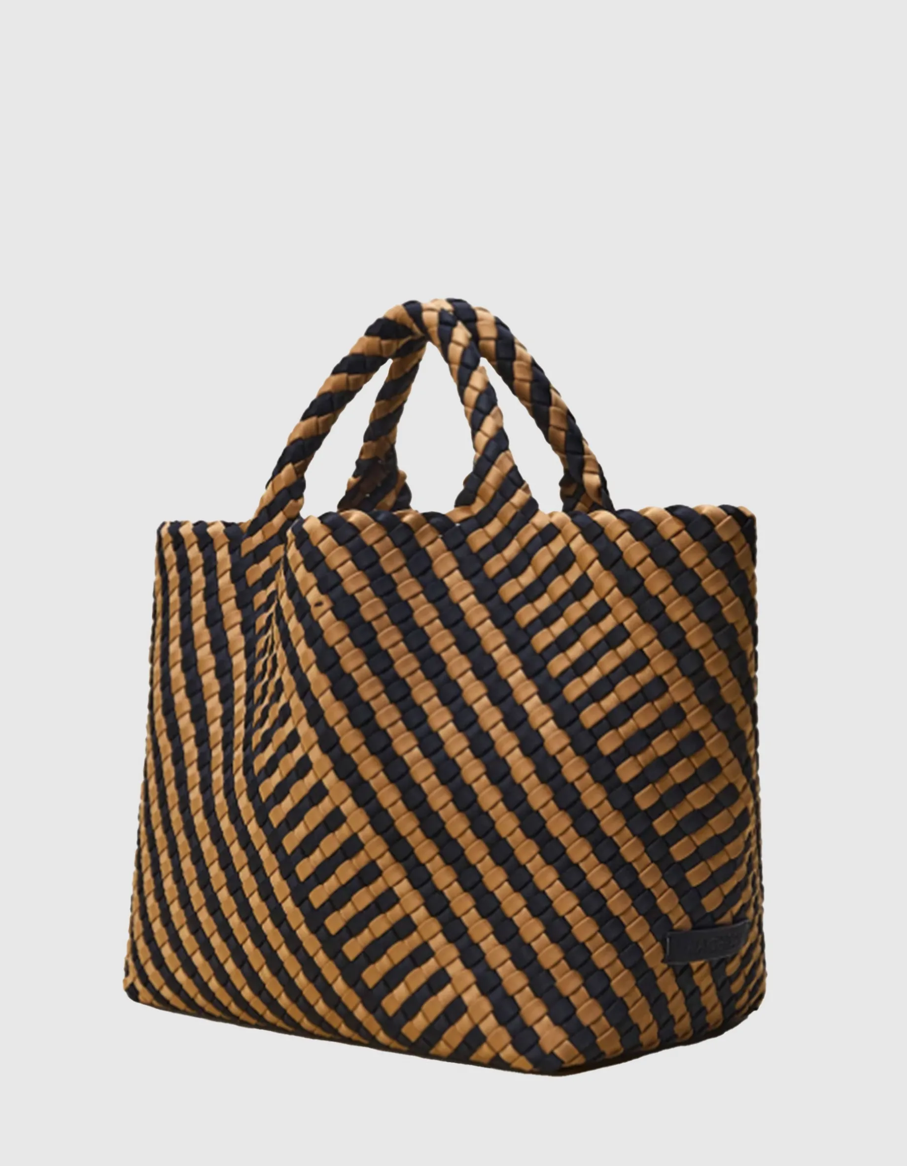 Geflochtene Tote Bag St. Barths Medium Graphic Stripe mit Pouch