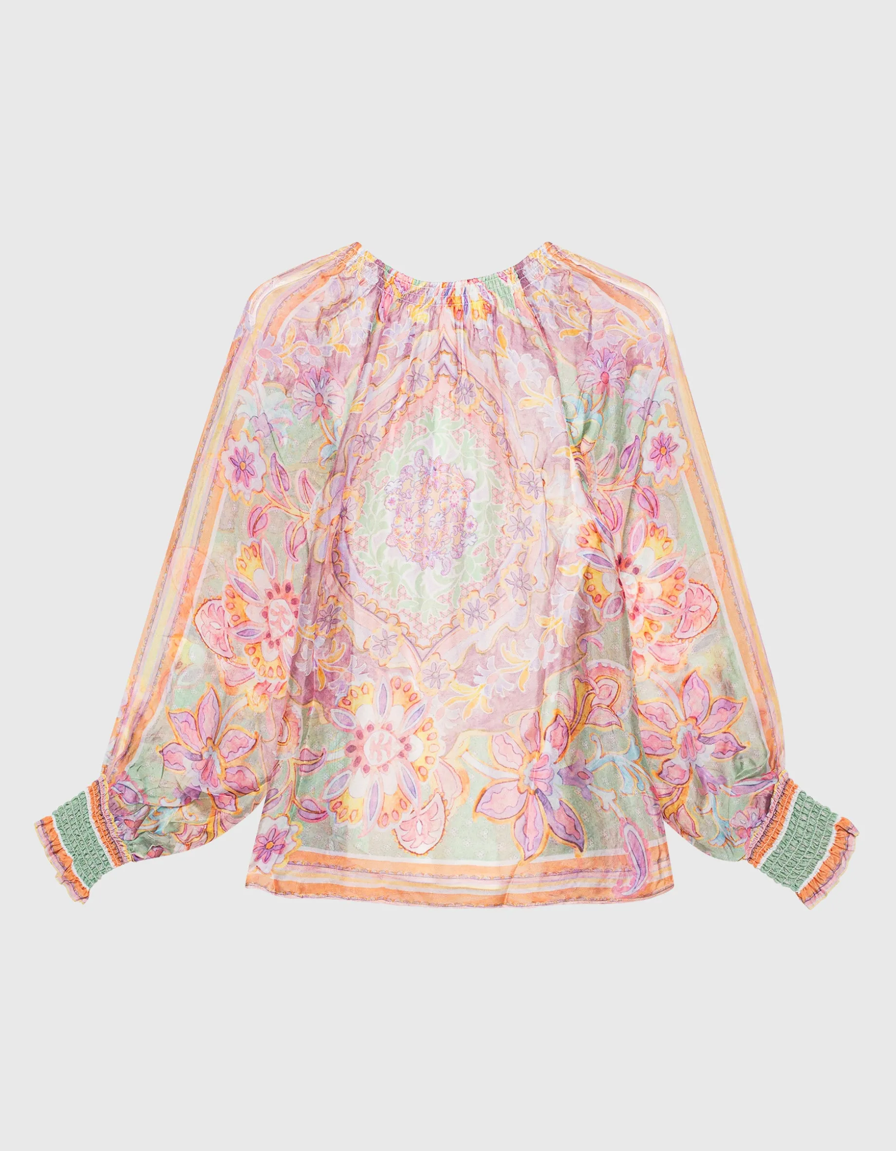 Gemusterte Bluse mit Seidenanteil