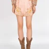 Gemusterte Leinen-Shorts Acacia