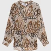 Gemusterte Oversize Bluse