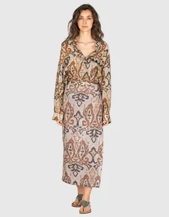 Gemusterte Oversize Bluse