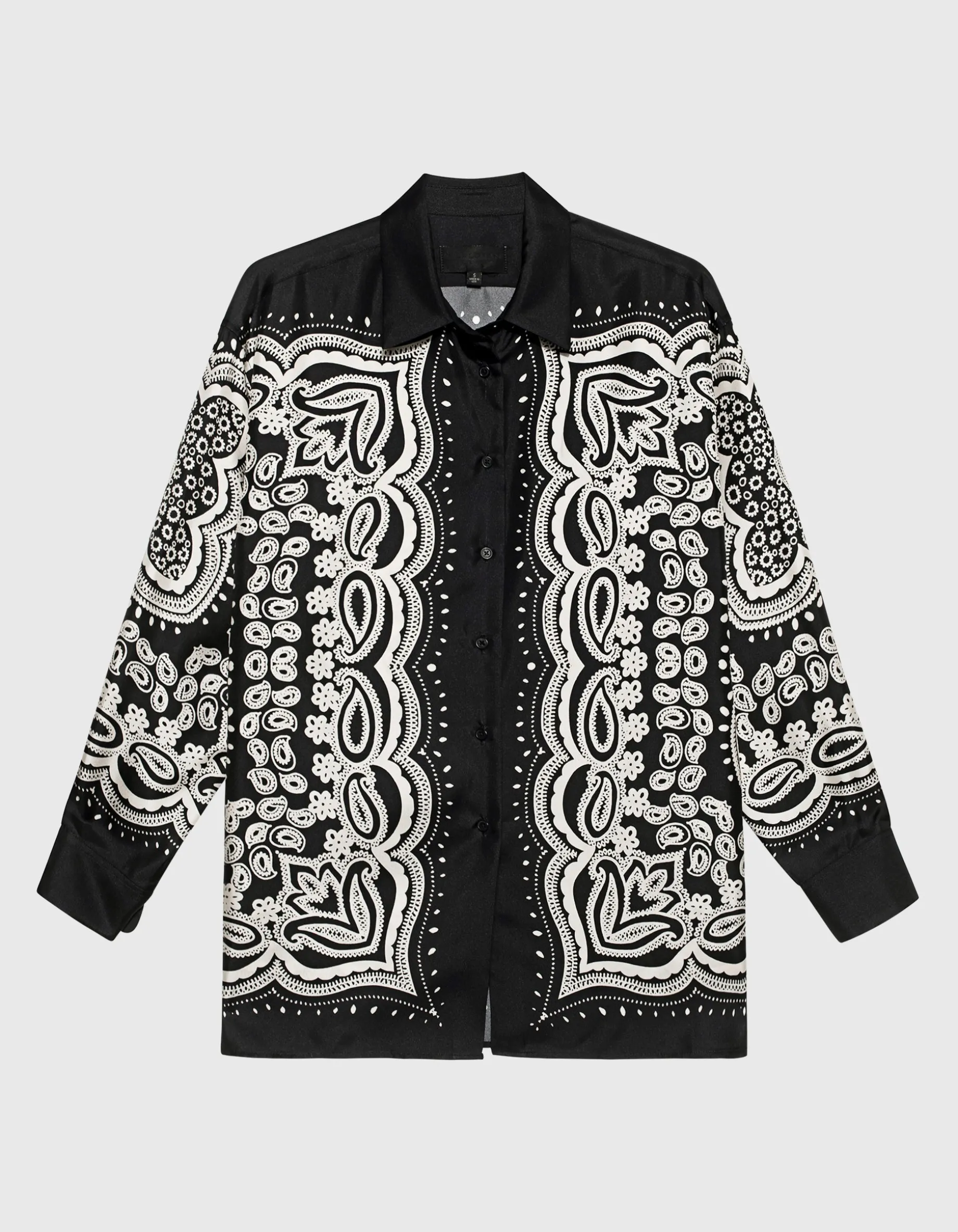 Gemusterte Oversize Seiden-Bluse