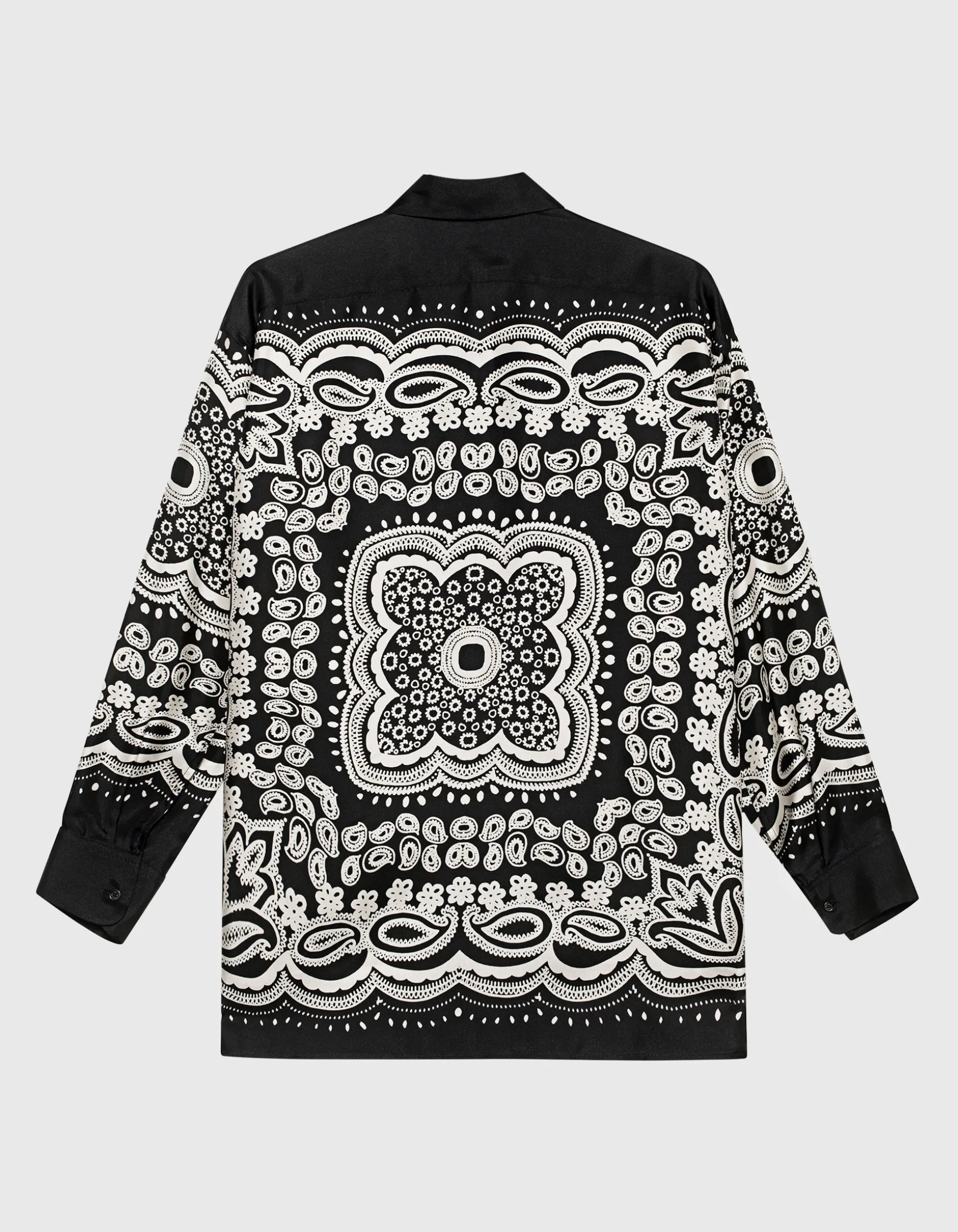 Gemusterte Oversize Seiden-Bluse