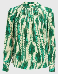 Gemusterte Seiden Bluse