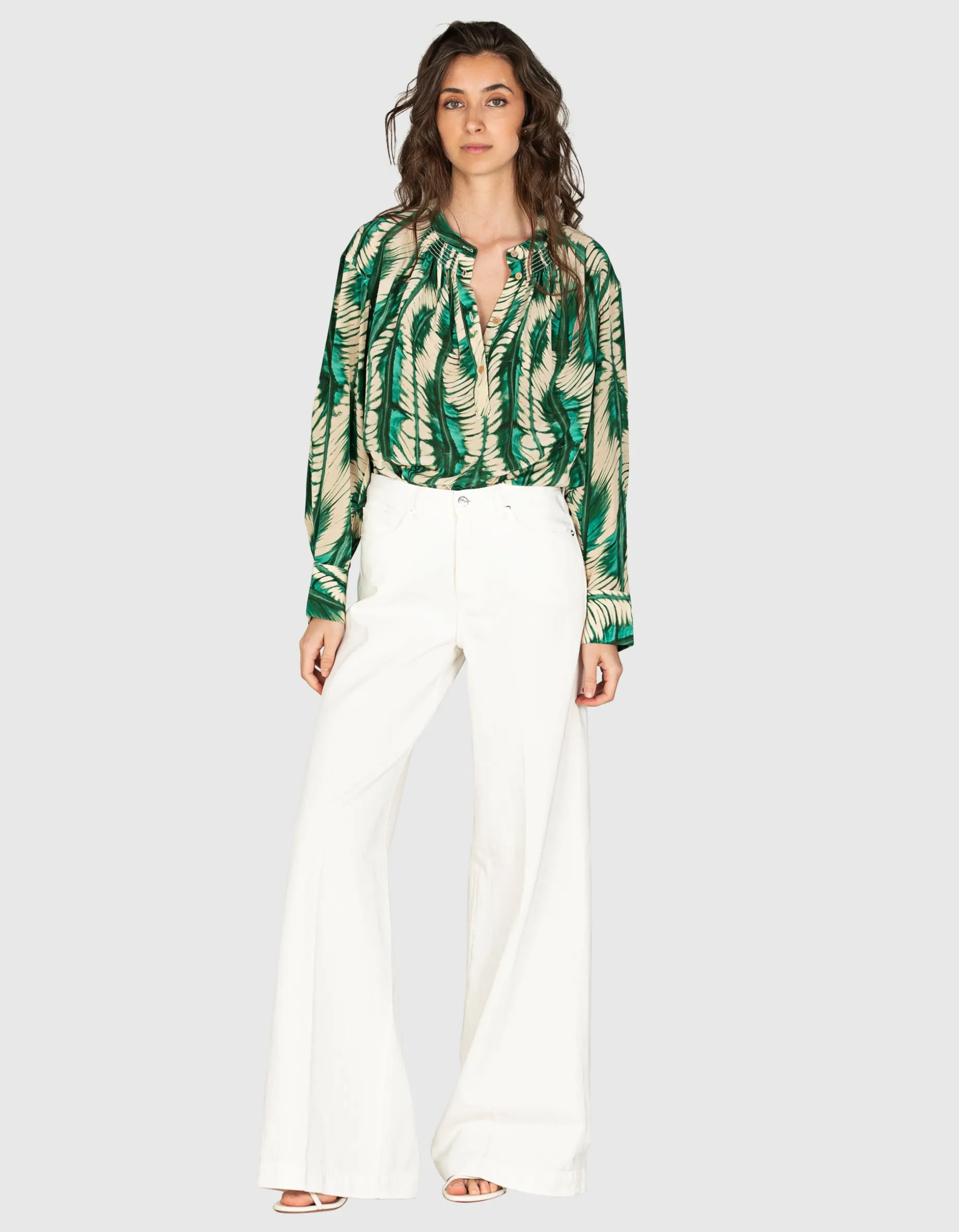 Gemusterte Seiden Bluse