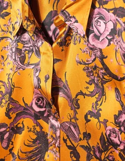 Gemusterte Seiden Bluse