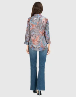 Gemusterte Seiden Bluse