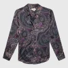 Gemusterte Seiden-Bluse