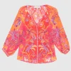 Gemusterte Seidenbluse