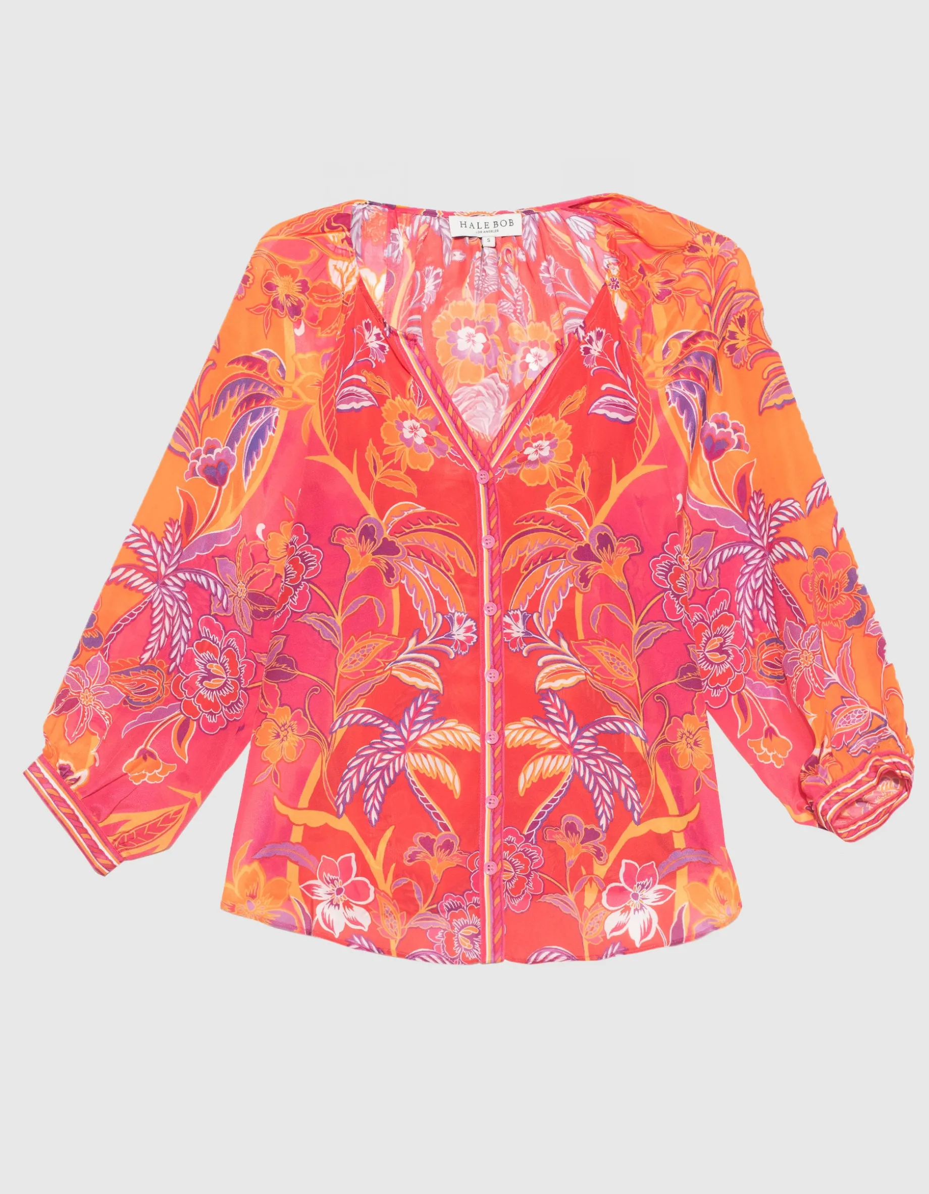 Gemusterte Seidenbluse