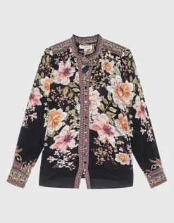 Gemusterte Seidenbluse