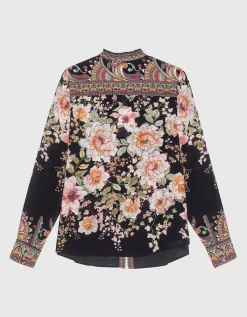Gemusterte Seidenbluse