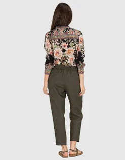 Gemusterte Seidenbluse